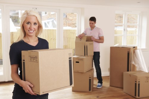 Local movers handling fragile items during a Hackney move