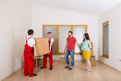 Moving furniture from a flat with narrow stairs in Hackney