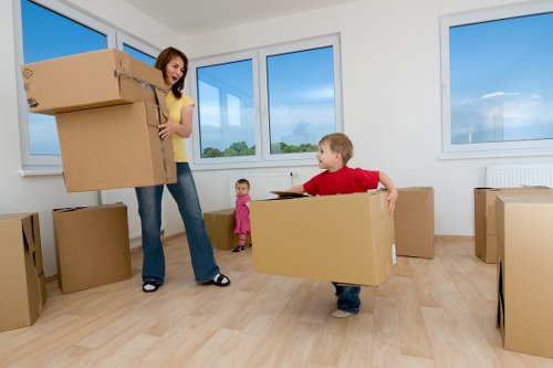 Packed furniture items being collected from a Hackney property as part of a local pick-up service