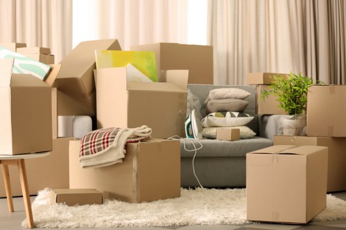Packed student belongings ready for collection in Hackney