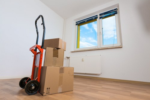 Careful handling of boxes and furniture during a student move
