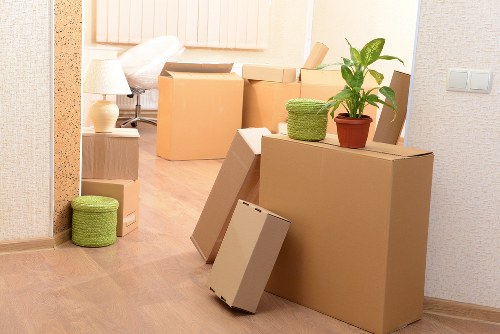 Office relocation setup in Hackney with desks and equipment